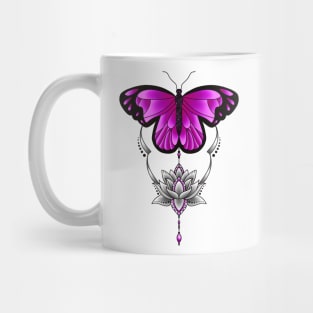 Colorful Butterfly Lotus Flower Mug